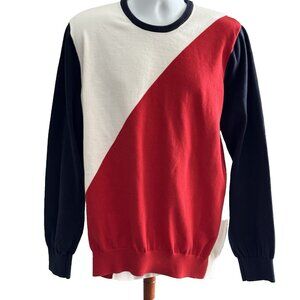 Tommy Hilfiger Pullover Sweater Mens XXL Red White Blue Colourblock